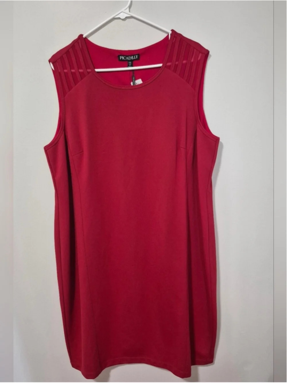 Picadilly Sleeveless Scarlet Red Shift Dress Plus Size XXL NWT - Picture 2 of 9